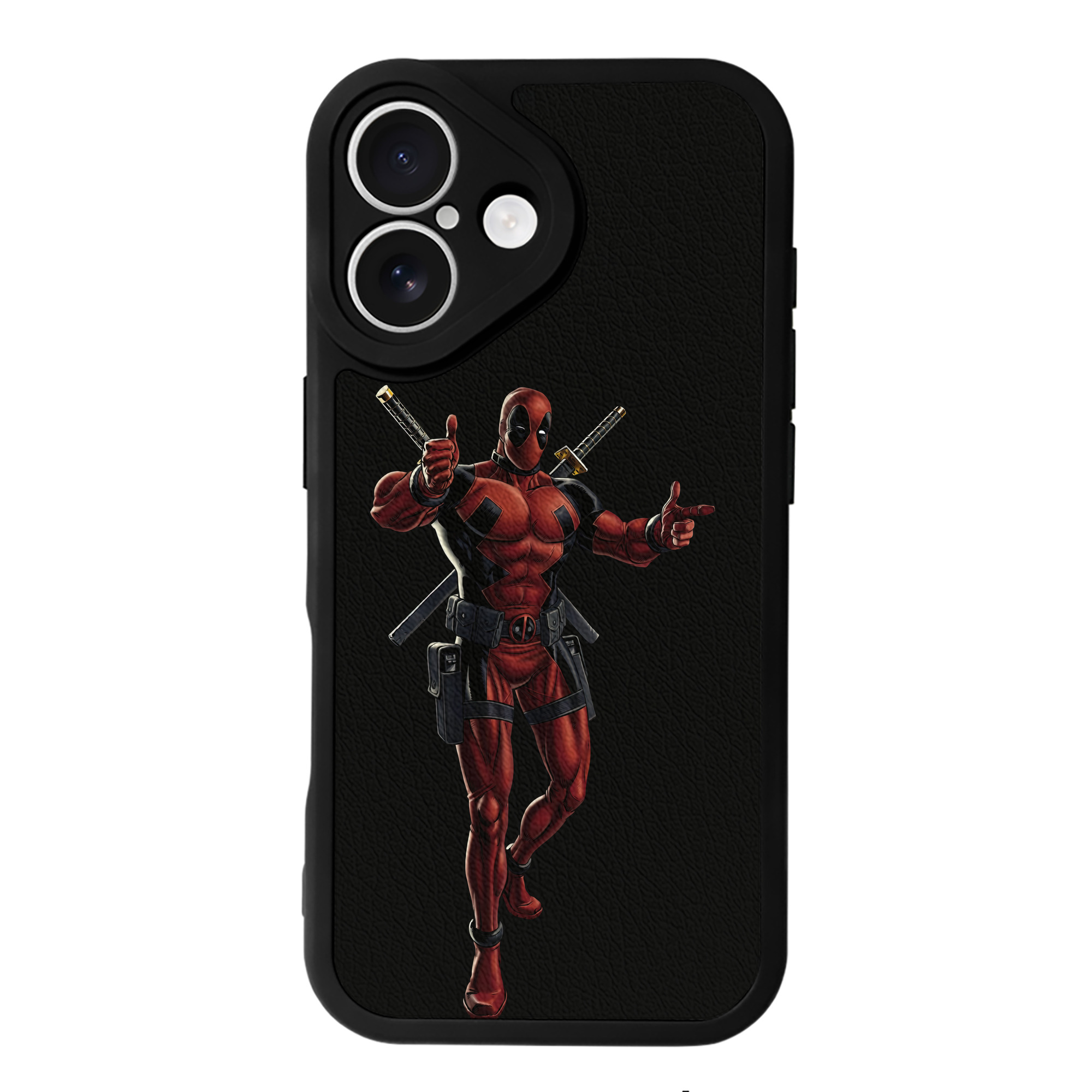 （画像用） Deadpool デッドプール 【iPhone 16シリーズ対応】シリコンスマホケース（レザー調） 材質：シリコン